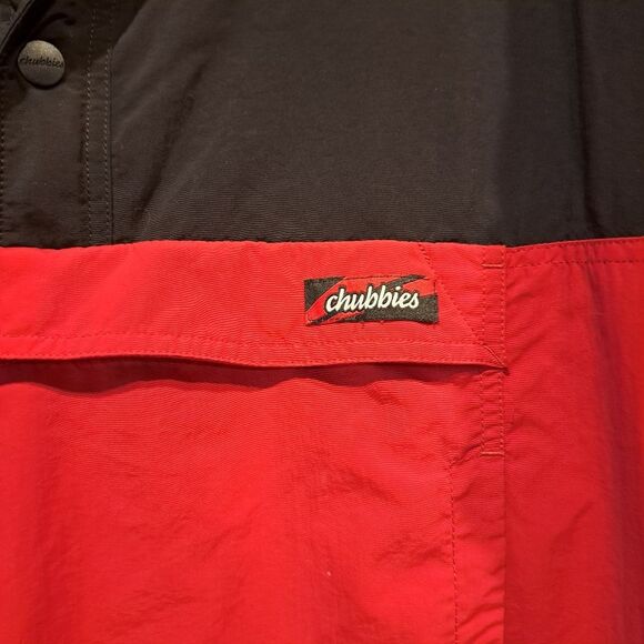 Chubbies Fleece Lined Jacket Nylon Red Black Buffalo Check Large Pockets XXL - Picture 3 of 12